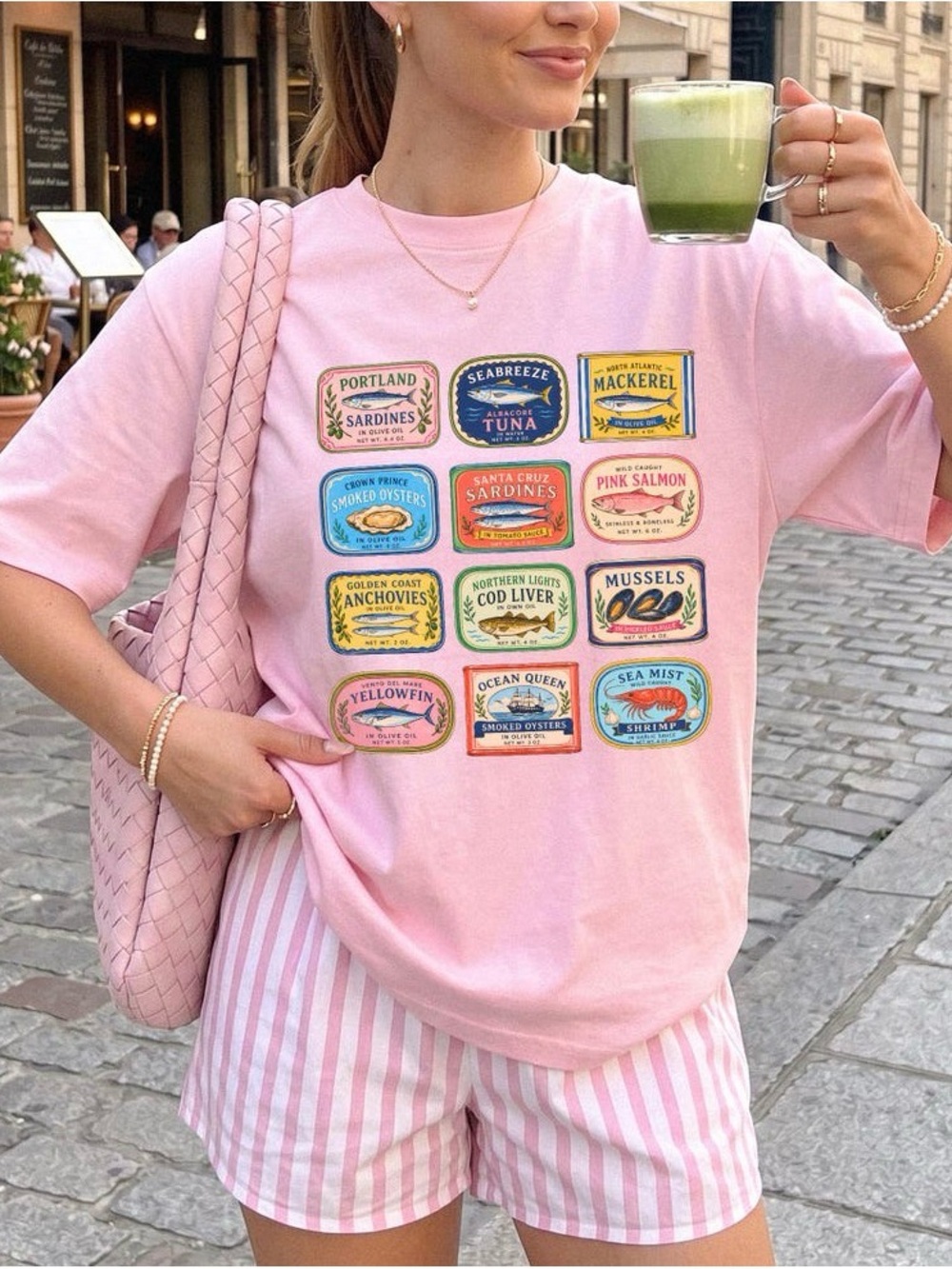 Vintage Tinned Fish Sardines Graphic Tee, Coastal Foodie Shirt, Seafood Lover